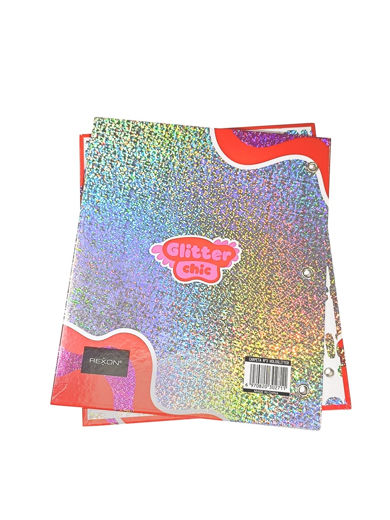 CARPETA REXON Nº3 2 TAPAS GLITTER CHIC