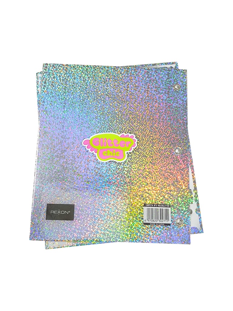 CARPETA REXON Nº3 2 TAPAS GLITTER CHIC
