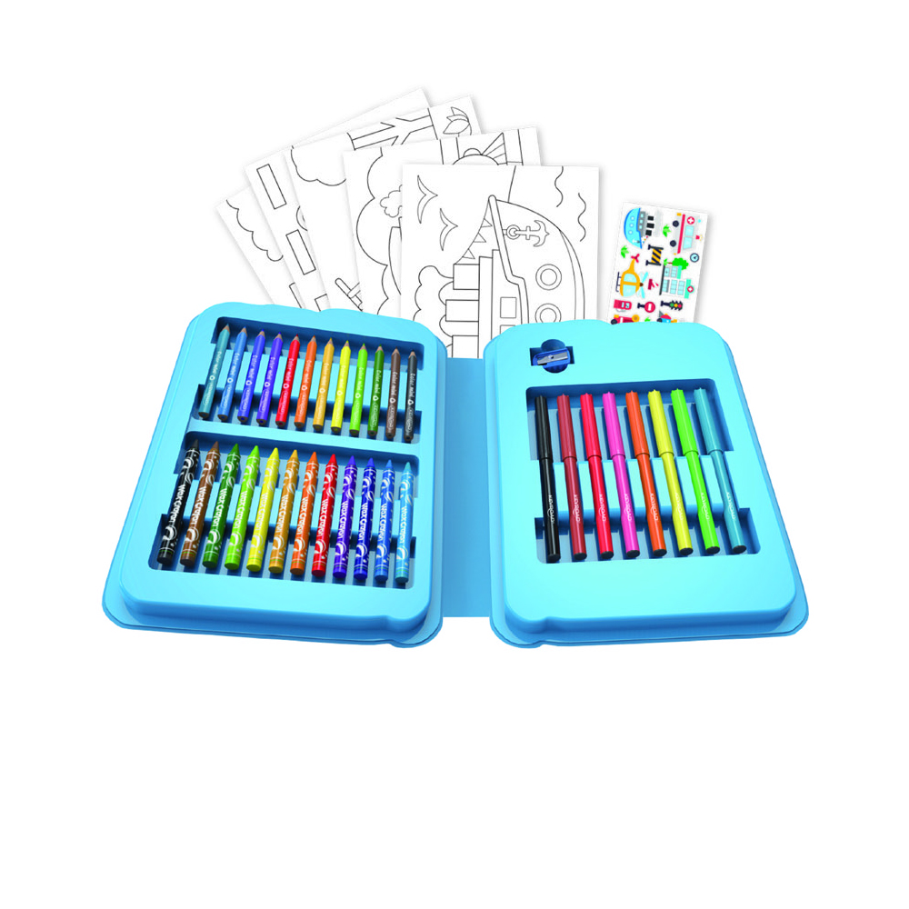 MALETIN KEYROAD PARA COLOREAR AUTOBUS X 54 PIEZAS