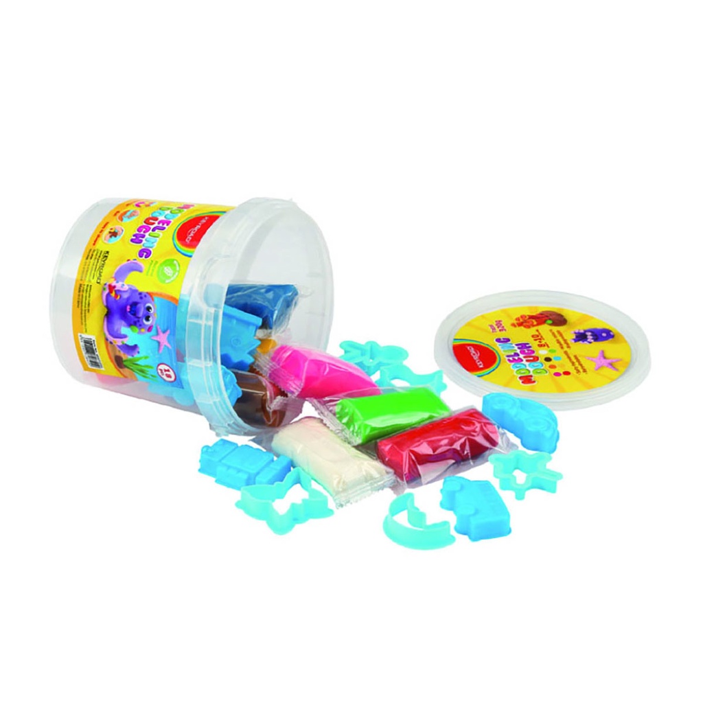 POTE KEYROAD CON MASA PARA MODELAR X 8 COLORES + MOLDES
