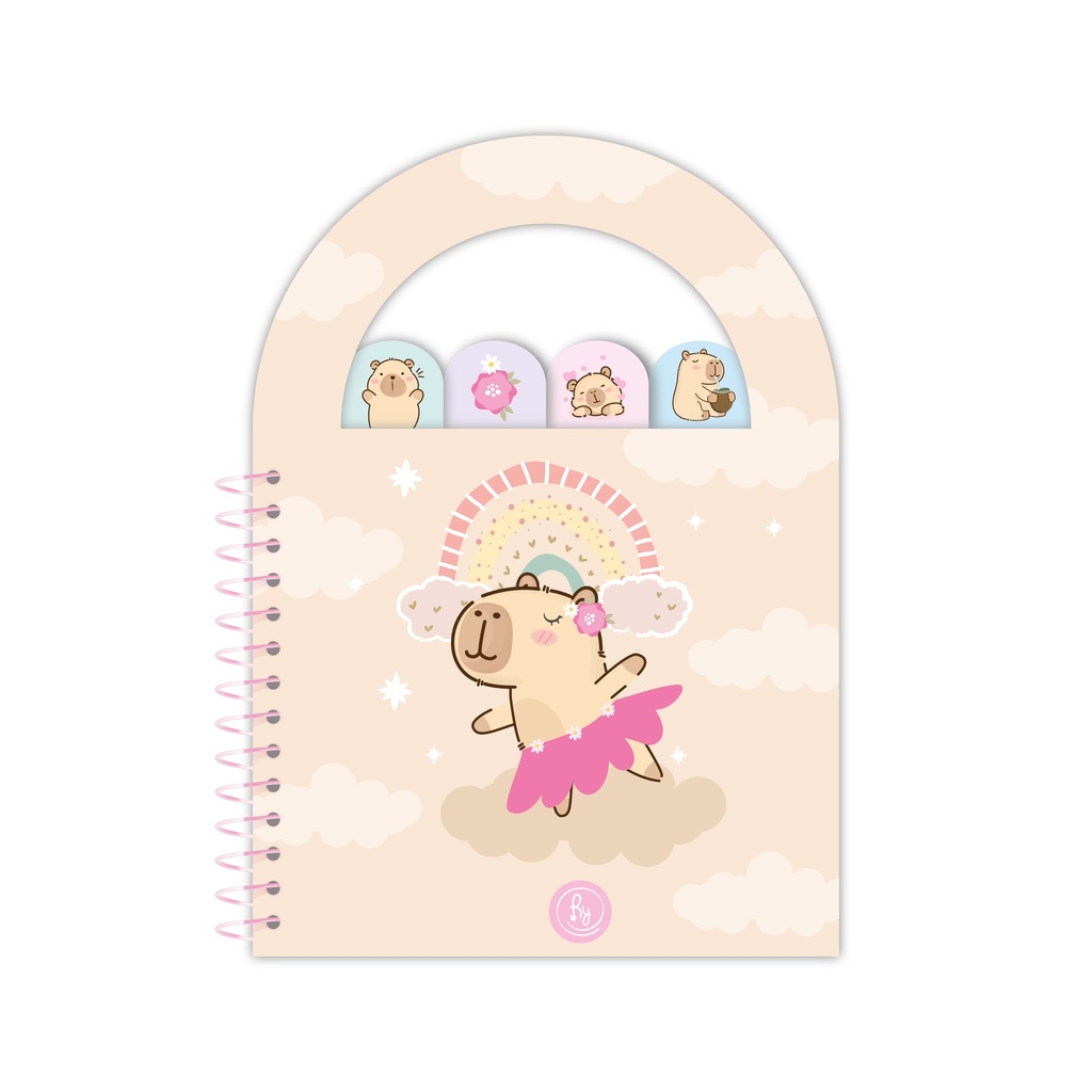 LIBRETA RY CON SOLAPAS 10x14cm 40 HOJAS RAYADAS CAPYBARA 1101