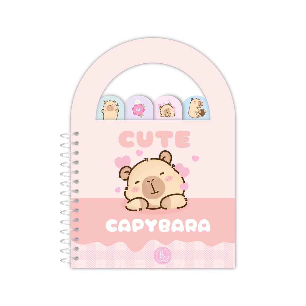 LIBRETA RY CON SOLAPAS 10x14cm 40 HOJAS RAYADAS CAPYBARA 1101