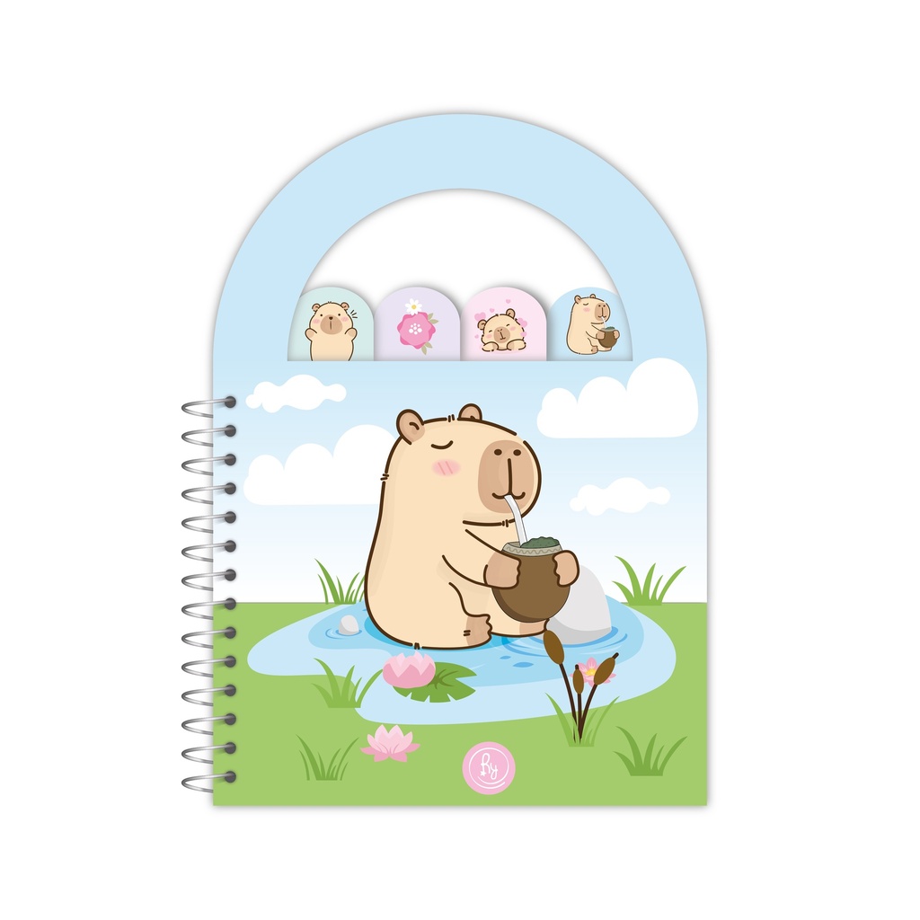 LIBRETA RY CON SOLAPAS 10x14cm 40 HOJAS RAYADAS CAPYBARA 1101