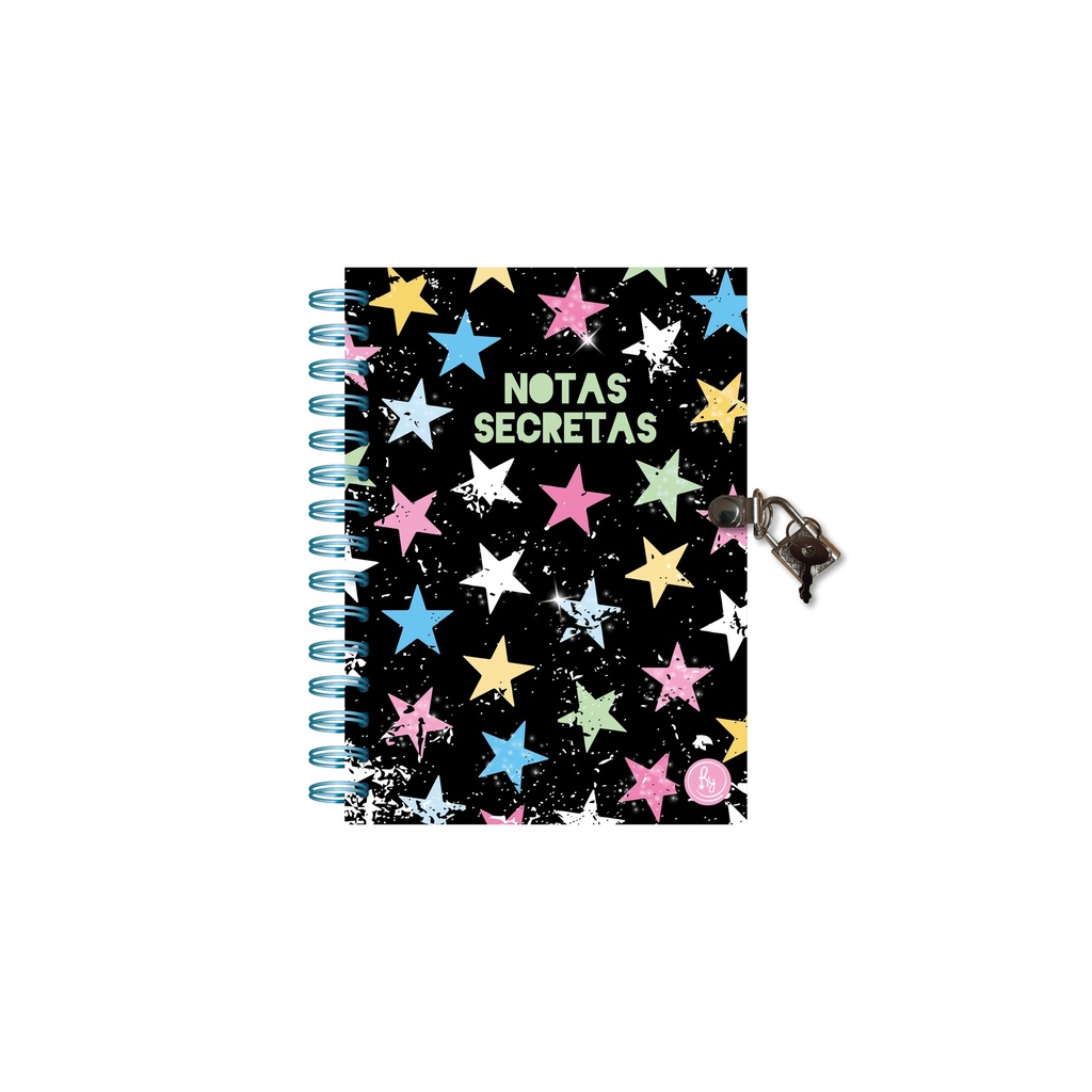DIARIO INTIMO RY ANILLADO CON GLITTER Y CANDADO 13x18cm 100 HOJAS 1049