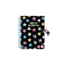 DIARIO INTIMO RY ANILLADO CON GLITTER Y CANDADO 13x18cm 100 HOJAS 1049