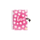 DIARIO INTIMO RY ANILLADO CON GLITTER Y CANDADO 13x18cm 100 HOJAS 1049