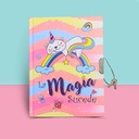 DIARIO COLOURS LA MAGIA SUCEDE + BOLIGRAFO 18x13cm