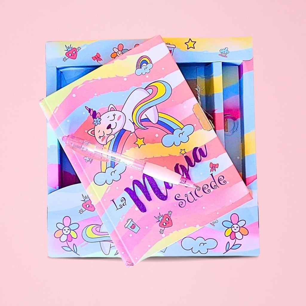 DIARIO COLOURS LA MAGIA SUCEDE + BOLIGRAFO 18x13cm