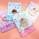 CUADERNO COLOURS ESPIRALADO CON GLITTER 40 HOJAS RAYADAS CUPCAKES