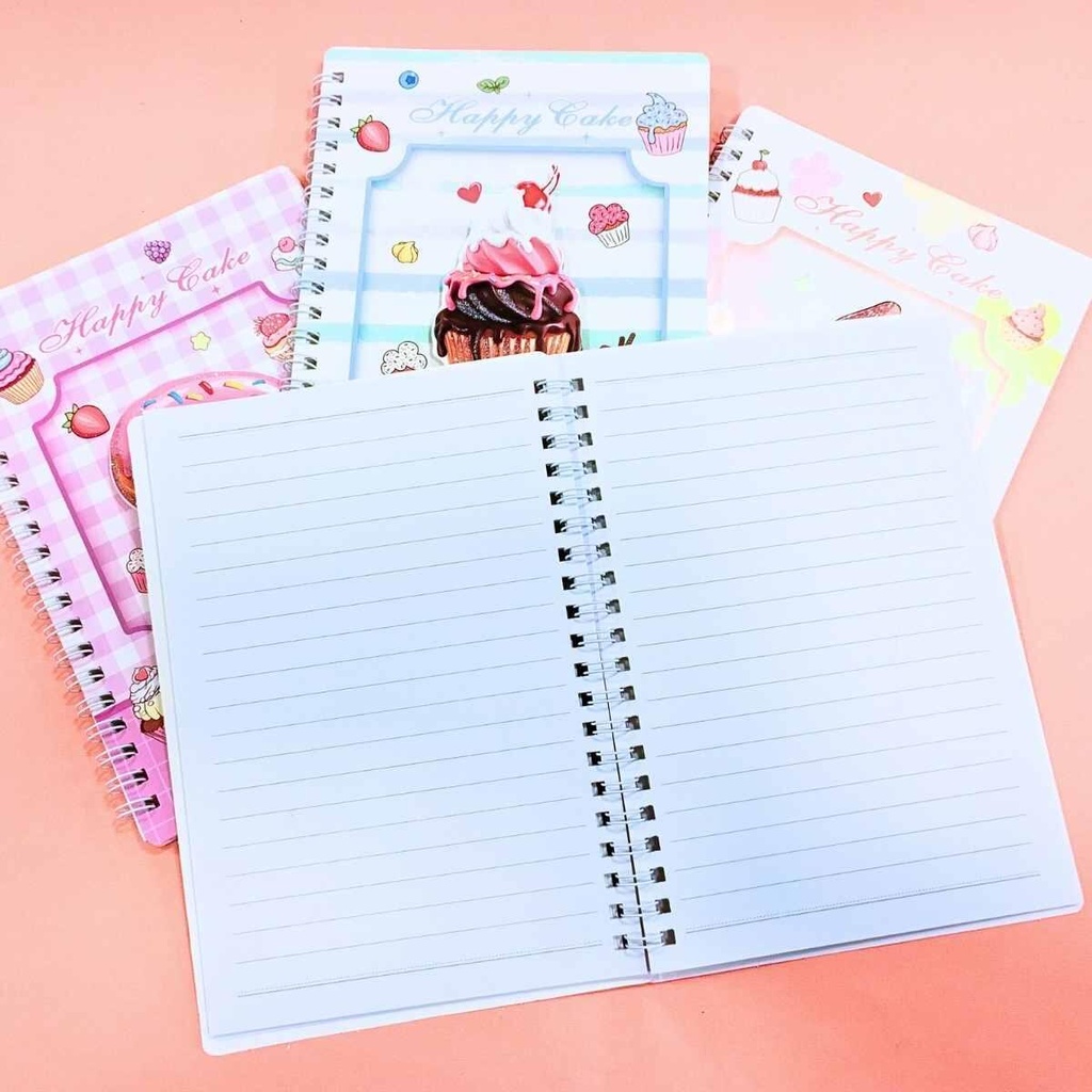CUADERNO COLOURS ESPIRALADO CON GLITTER 40 HOJAS RAYADAS CUPCAKES