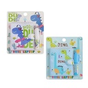 LIBRETA COLOURS MINI CON BOTON + BOLIGRAFO DINO