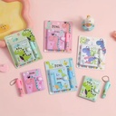 LIBRETA COLOURS MINI CON BOTON + BOLIGRAFO DINO
