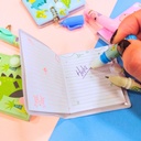 LIBRETA COLOURS MINI CON BOTON + BOLIGRAFO DINO