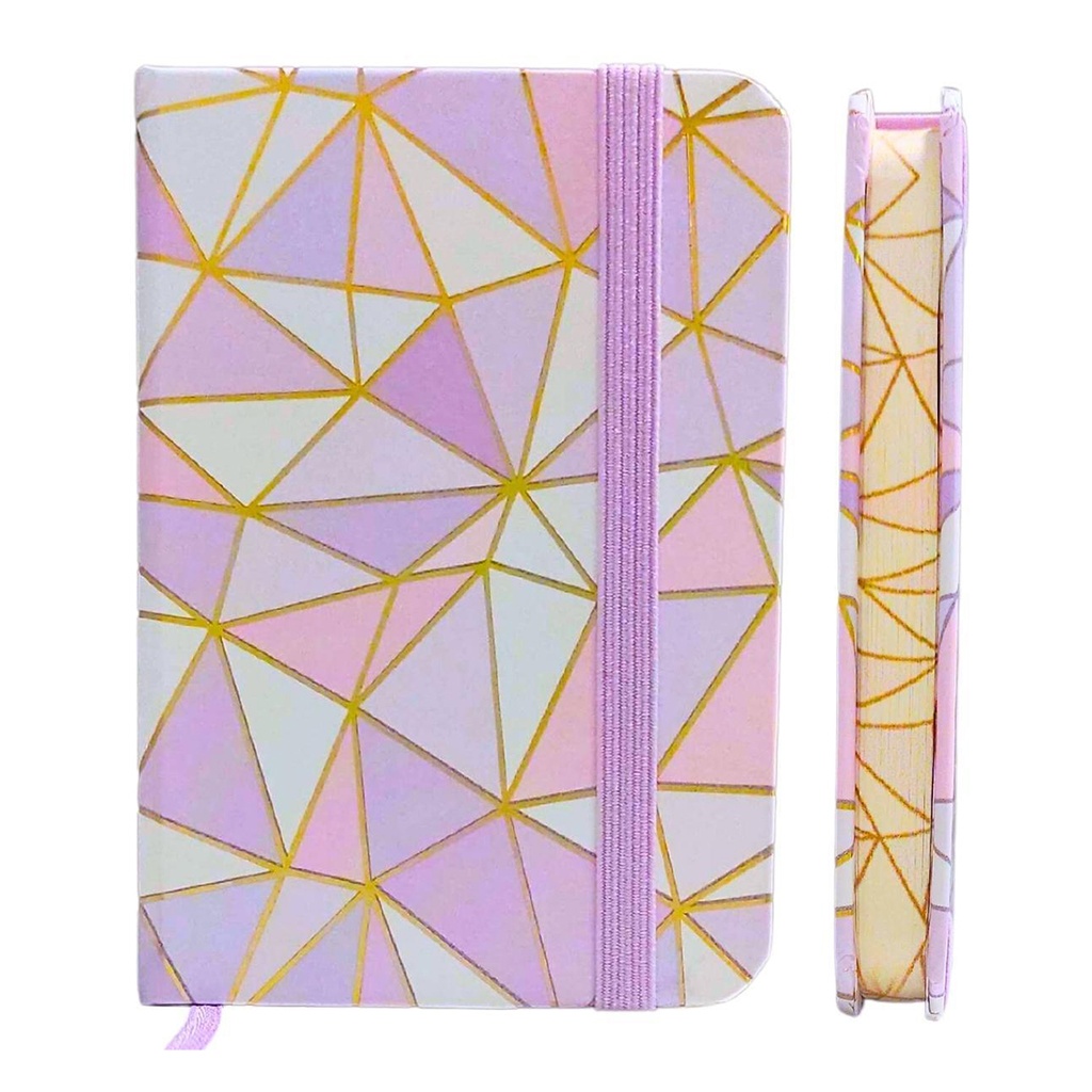 LIBRETA COLOURS A7 CON ELASTICO 80 HOJAS LISAS 7.5x10.5cm FORMAS