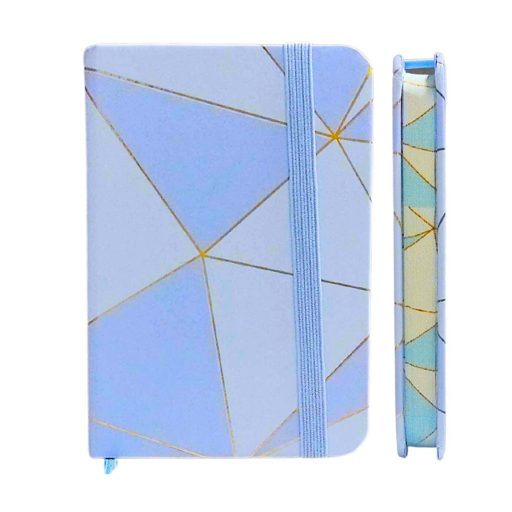 LIBRETA COLOURS A7 CON ELASTICO 80 HOJAS LISAS 7.5x10.5cm FORMAS