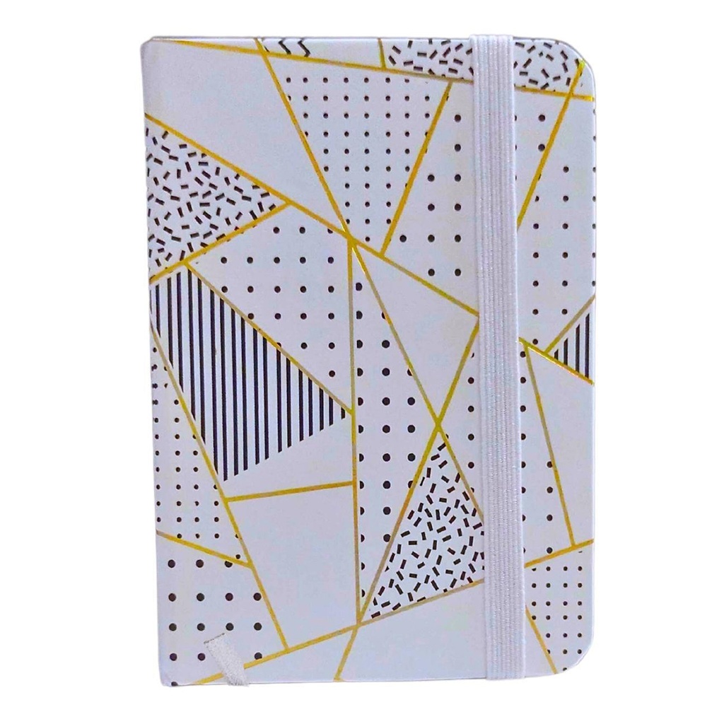 LIBRETA COLOURS A7 CON ELASTICO 80 HOJAS LISAS 7.5x10.5cm FORMAS