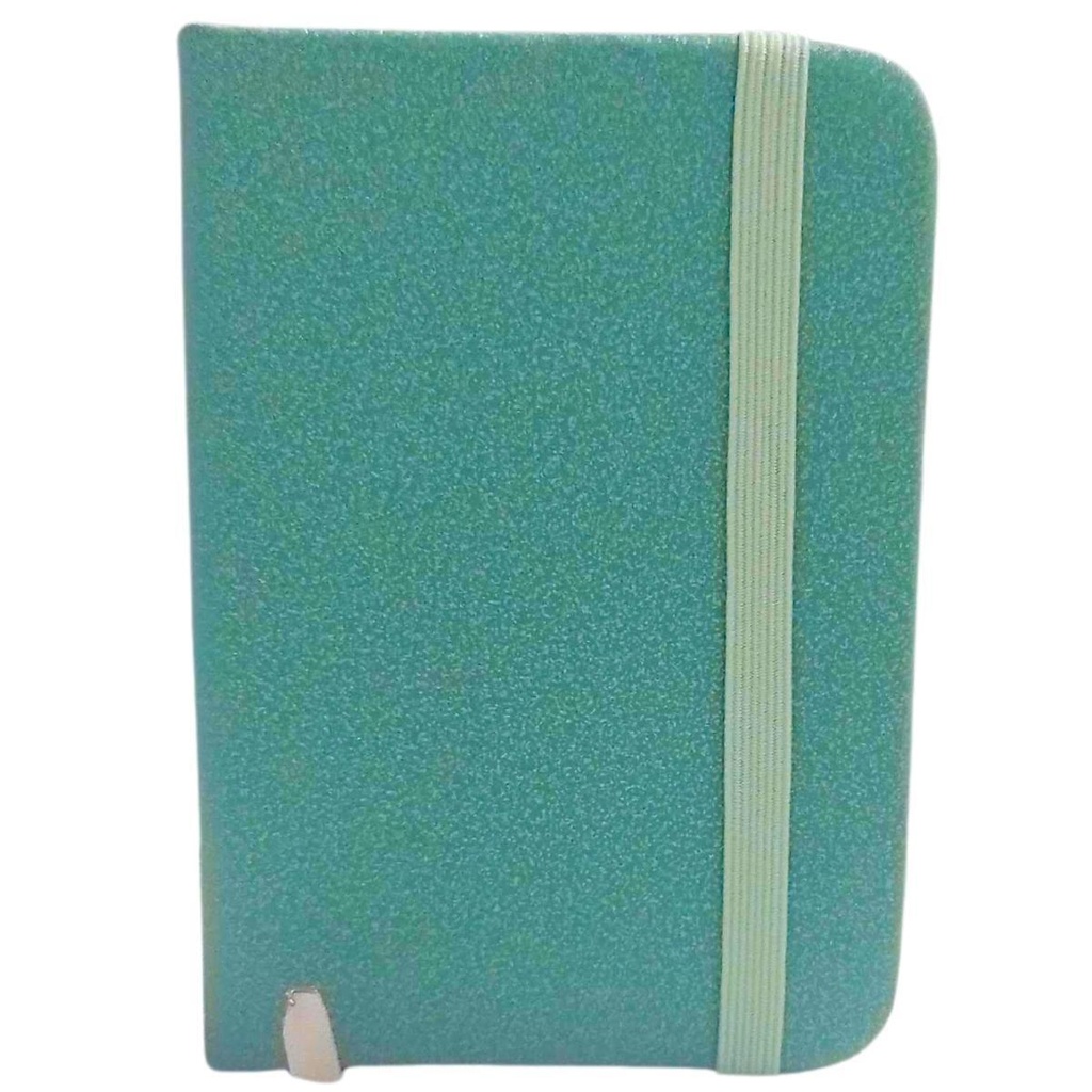 LIBRETA COLOURS A6 CON ELASTICO 80 HOJAS LISAS 9x14cm BRILLOS