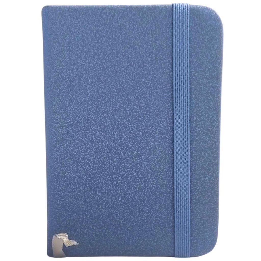 LIBRETA COLOURS A6 CON ELASTICO 80 HOJAS LISAS 9x14cm BRILLOS