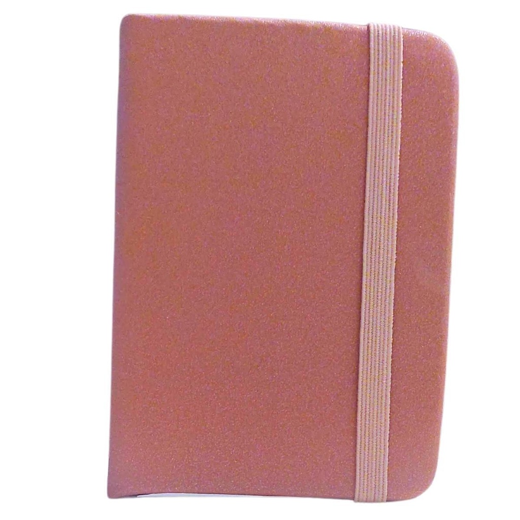 LIBRETA COLOURS A6 CON ELASTICO 80 HOJAS LISAS 9x14cm BRILLOS
