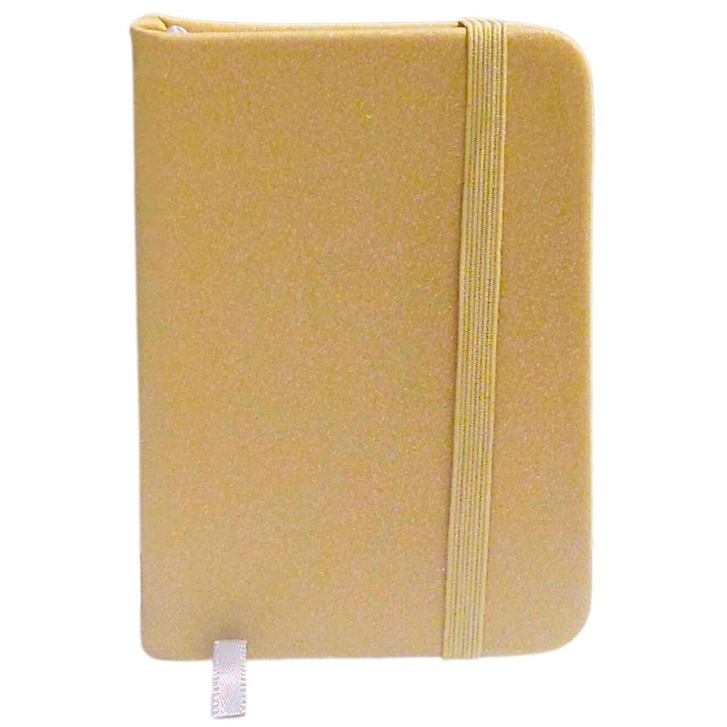 LIBRETA COLOURS A6 CON ELASTICO 80 HOJAS LISAS 9x14cm BRILLOS