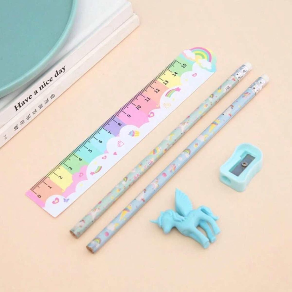 SET ESCOLAR COLOURS UNICORNIO