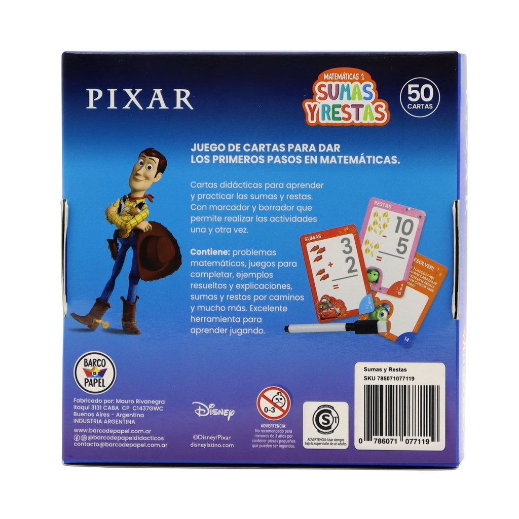 JUEGO DE CARTAS BARCO DE PAPEL MATEMATICA 1 SUMA Y RESTA