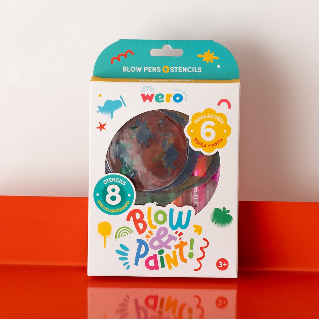 MARCADORES WERO + STENCILS X 8 COLORES SURTIDOS