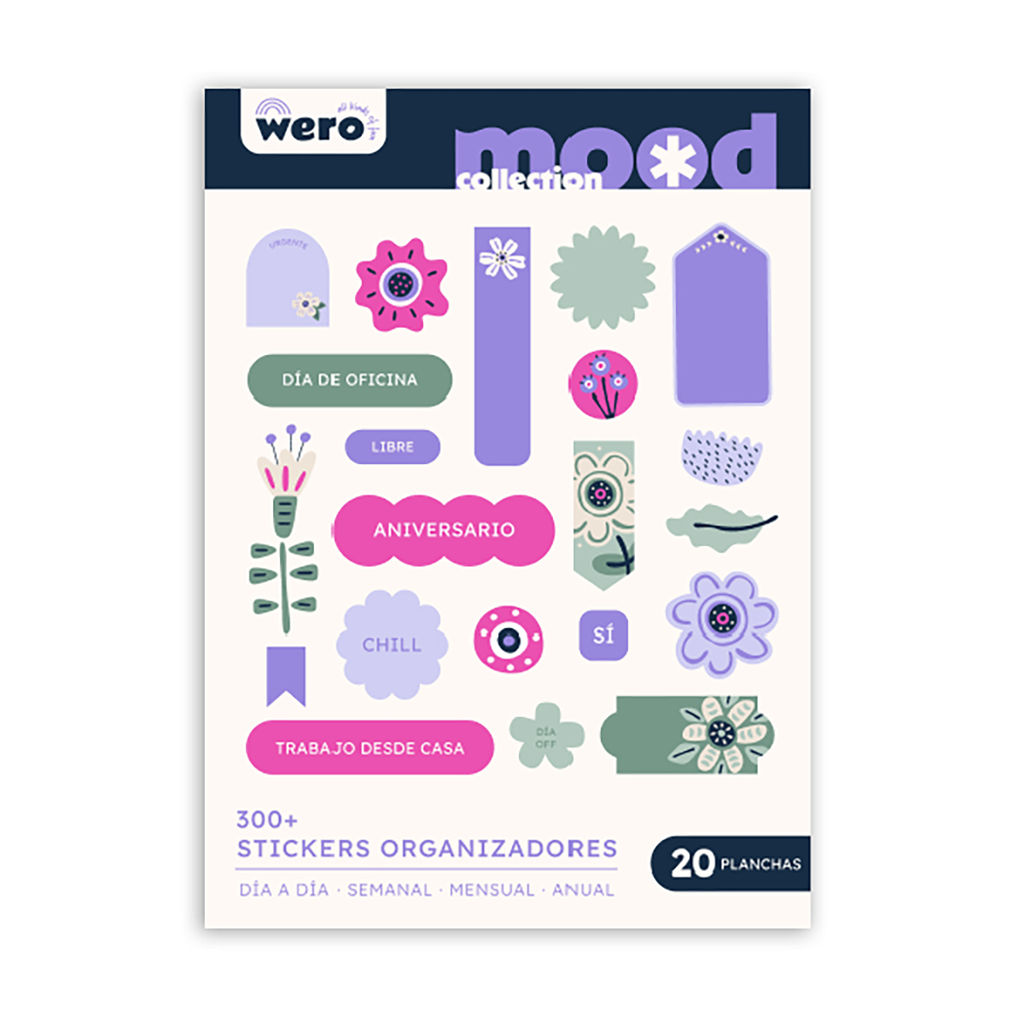 STICKERS WERO ORGANIZADORES BLOCK X 20 PLANCHA DISEÑOS SURTIDOS