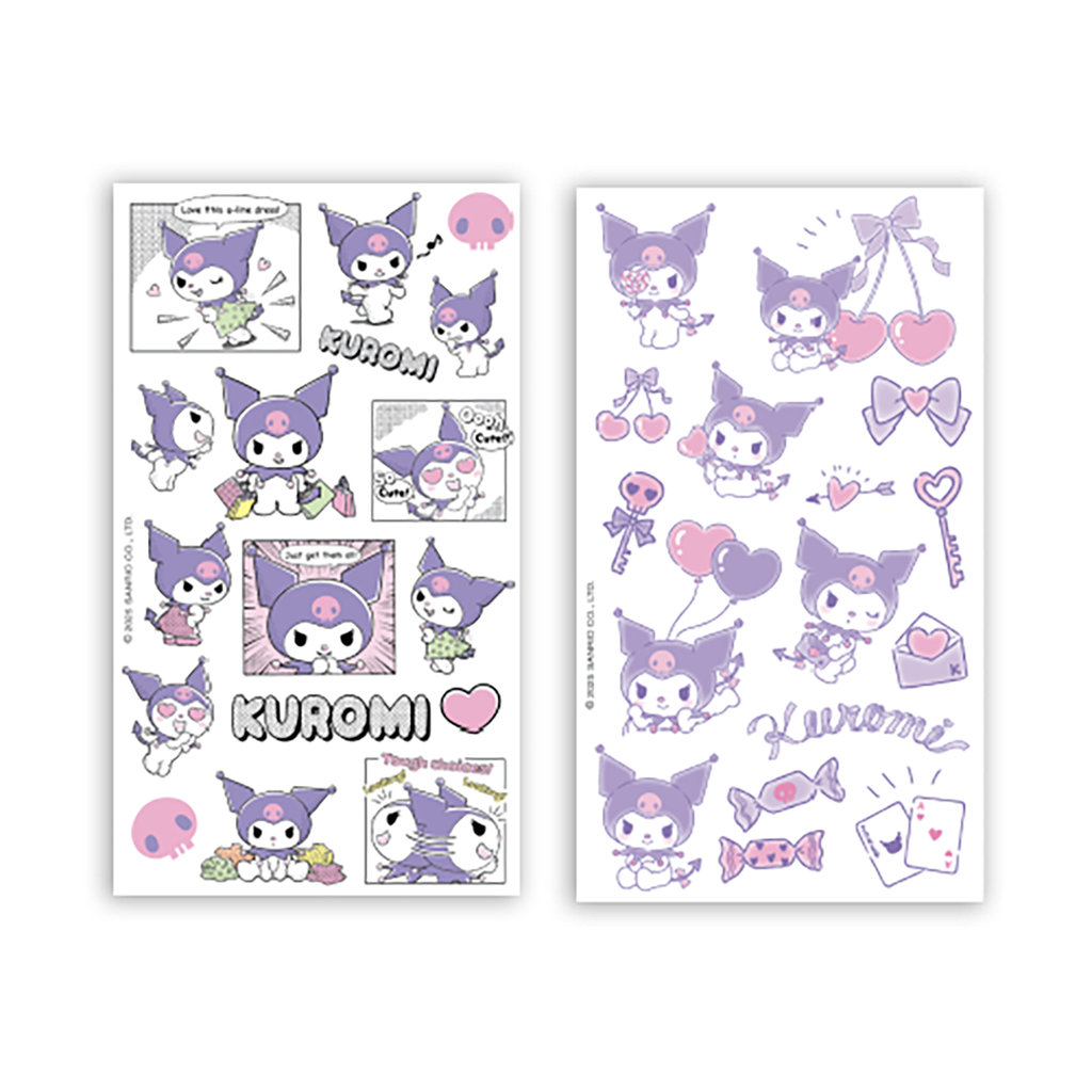 STICKERS WERO PARA BOTELLA UV TRANSFER X 2 PLANCHAS KUROMI