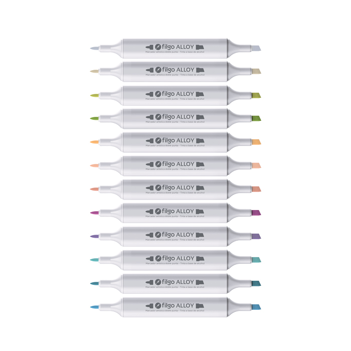 MARCADOR FILGO ALLOY DOBLE PUNTA X 96 TONOS SURTIDOS