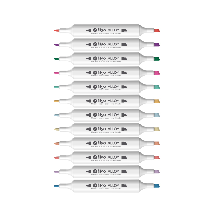 MARCADOR FILGO ALLOY DOBLE PUNTA X 96 TONOS SURTIDOS