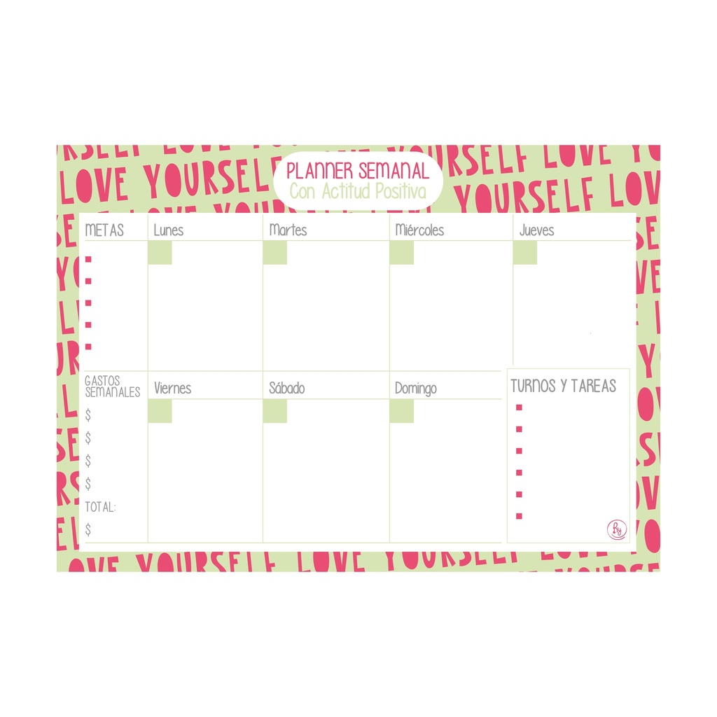 PLANNER ORGANIZADOR SEMANAL RY A4