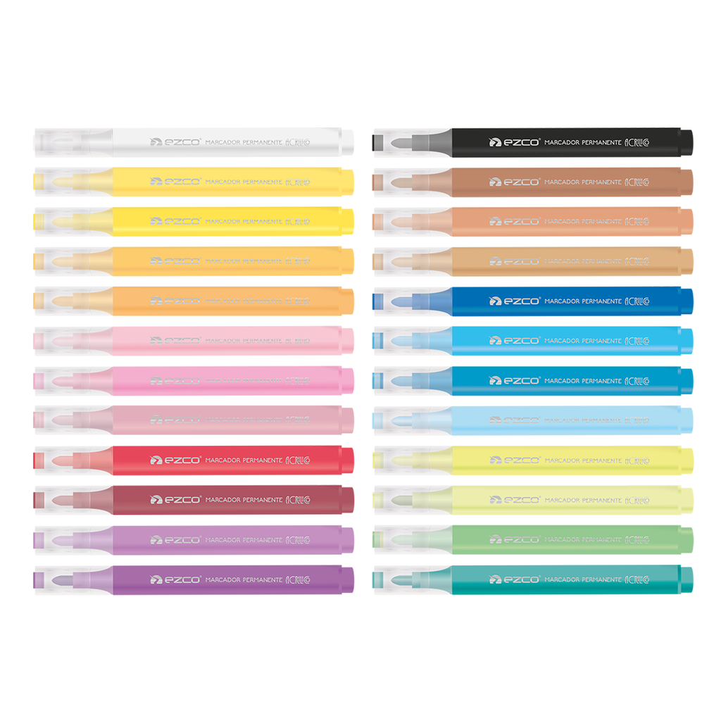 MARCADOR EZCO ACRILICO PUNTA 2MM X 24 COLORES