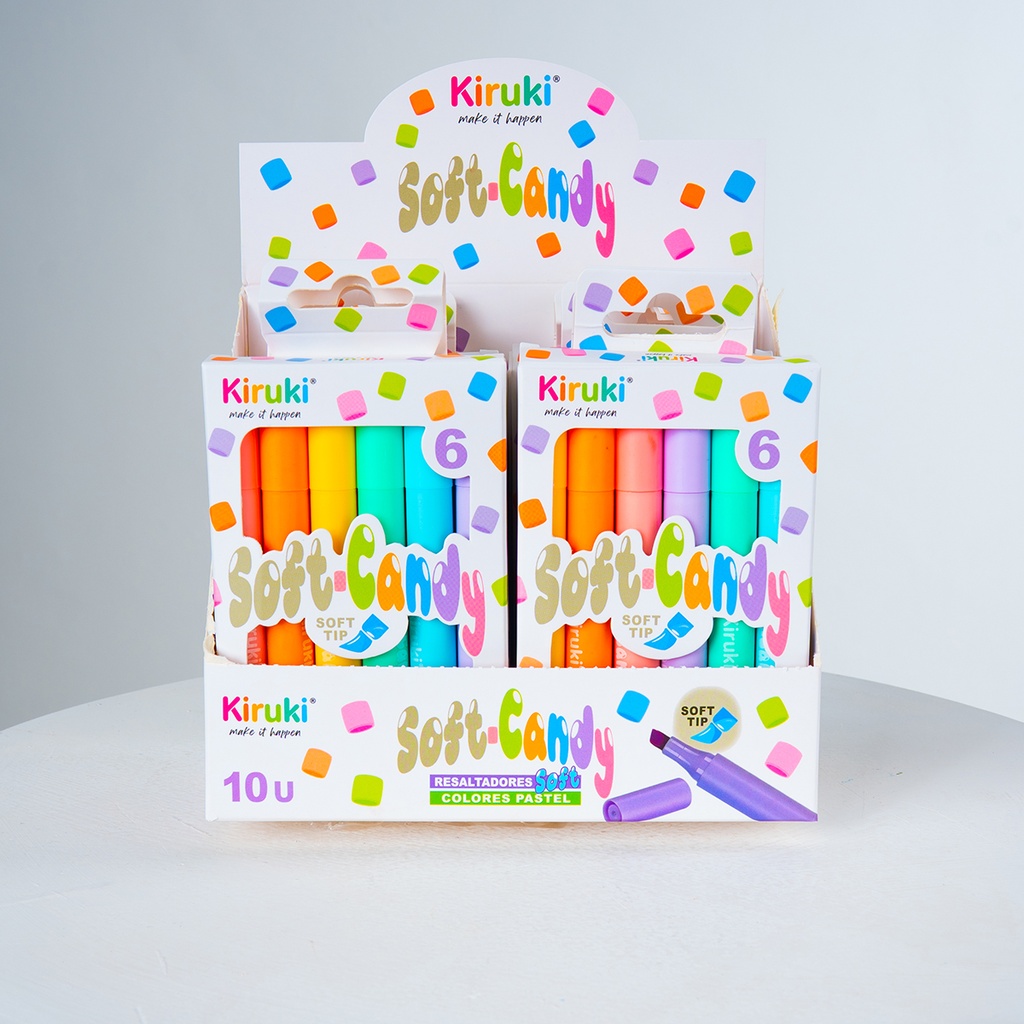 RESALTADOR KIRUKI MINI SOFT CANDY X 6 COLORES PASTEL