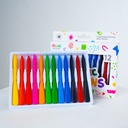 CRAYONES KIRUKI PLASTICOS MULTITRAZO X 12 COLORES SURTIDOS