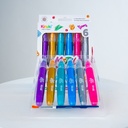 CRAYONES KIRUKI SOFT ACUARELABLES RETRACTILES X 6 COLORES METALIZADOS