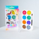 ACUARELAS KIRUKI X 8 COLORES METALIZADOS + PINCEL