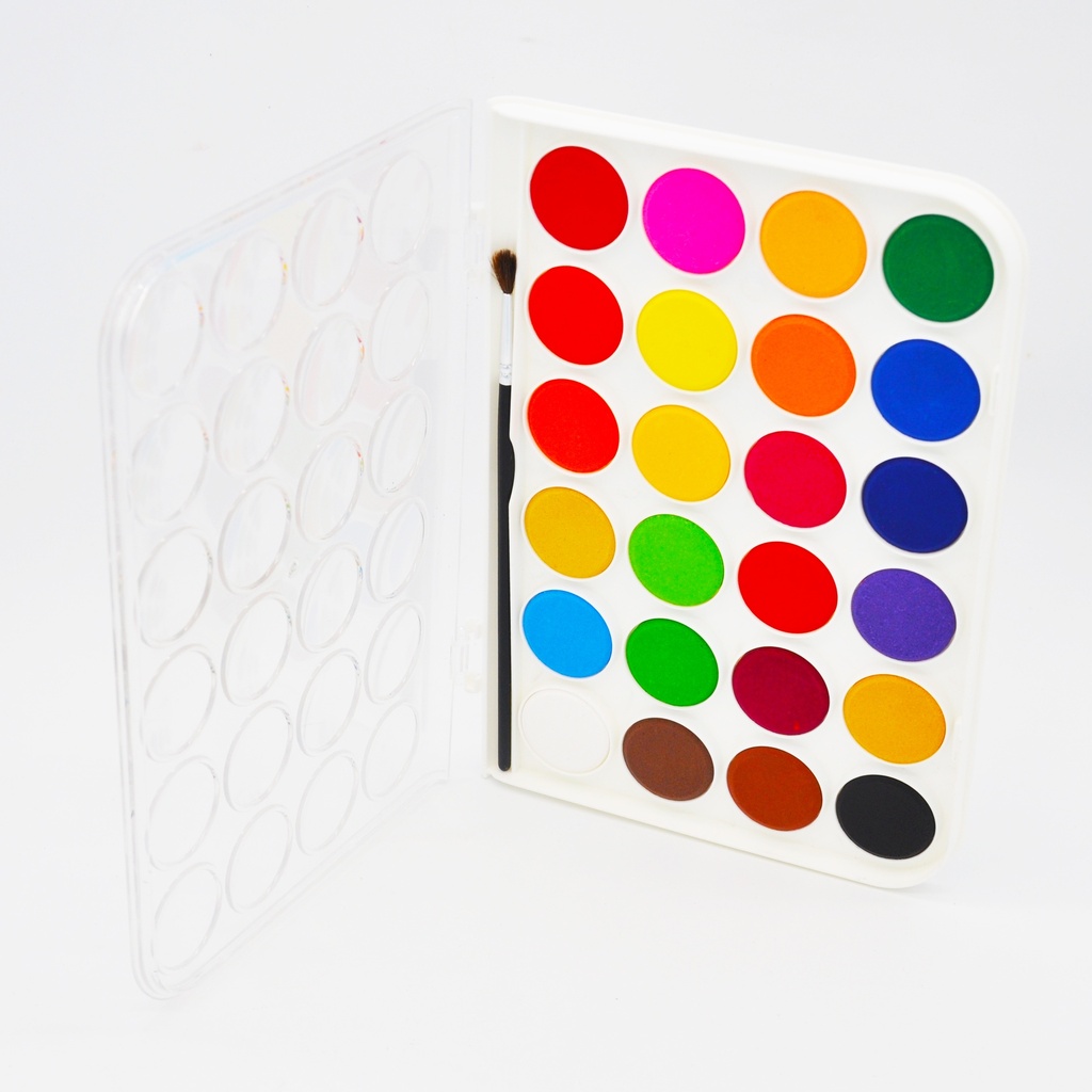 ACUARELAS KIRUKI X 24 COLORES CLASICOS + PINCEL