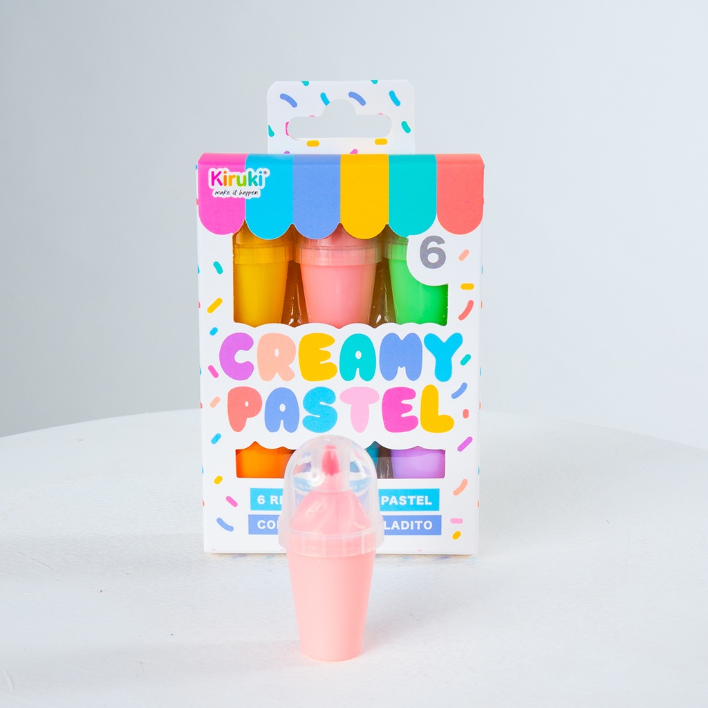 RESALTADOR KIRUKI MINI HELADITOS X 6 COLORES PASTEL