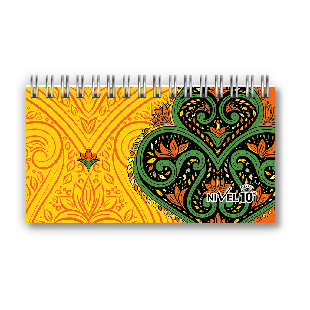 AGENDA NIVEL 10 16X8.5 SV ESPIRALADA CON ELASTICO Y CINTA SEÑALADORA LINEA MANDALAS