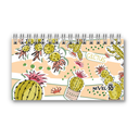 AGENDA NIVEL 10 16X8.5 SV ESPIRALADA CON ELASTICO Y CINTA SEÑALADORA LINEA CACTUS