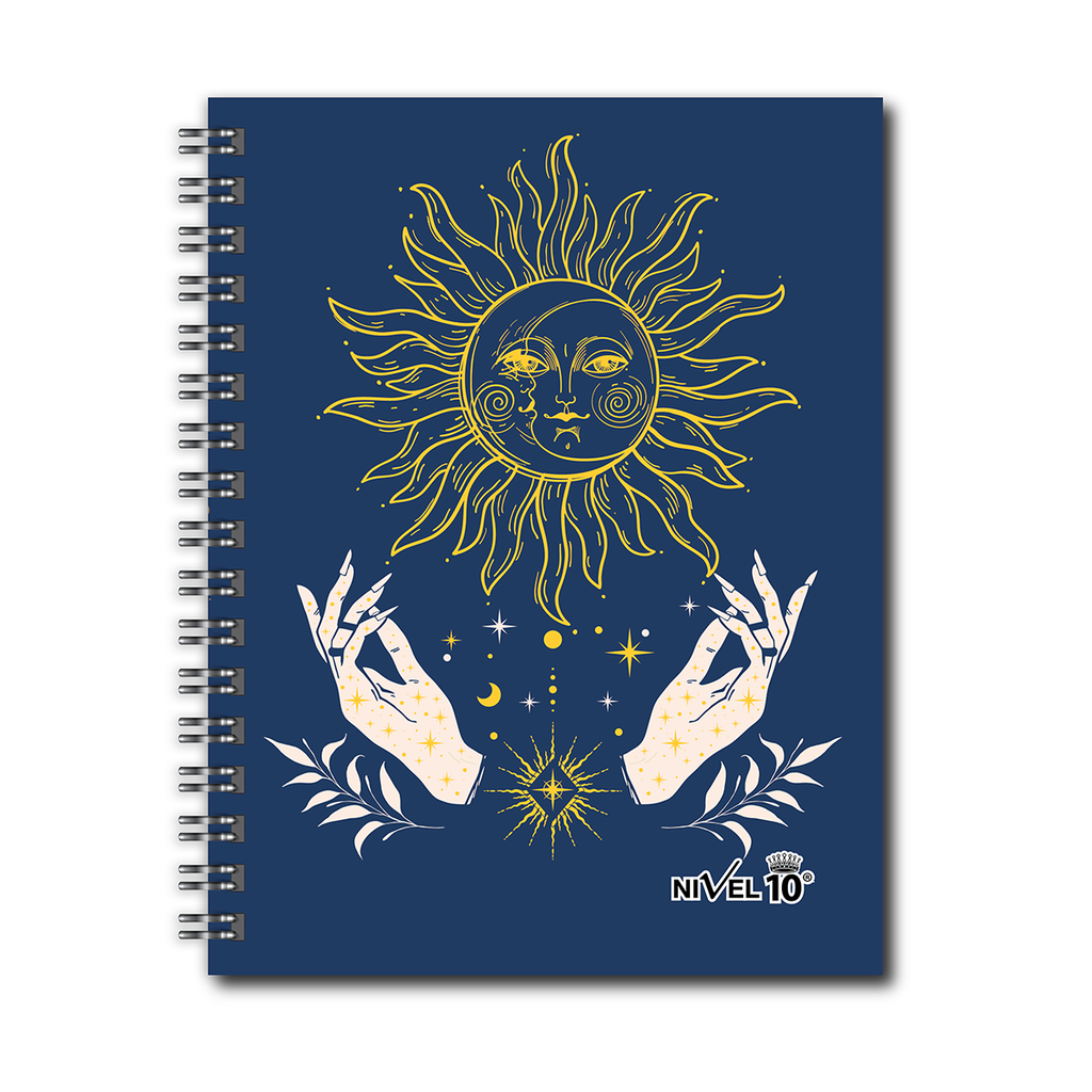 AGENDA NIVEL 10 14x19 SV ESPIRALADA CON INDICE TROQUELADO, ELASTICO Y CINTA SEÑALADORA LINEA NAMASTE