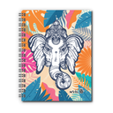 AGENDA NIVEL 10 14x19 DXP ESPIRALADA CON INDICE TROQUELADO, ELASTICO Y CINTA SEÑALADORA LINEA ELEFANTES