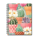 AGENDA NIVEL 10 14x19 DXP ESPIRALADA CON INDICE TROQUELADO, ELASTICO Y CINTA SEÑALADORA LINEA CACTUS