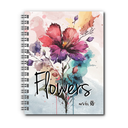 AGENDA NIVEL 10 16x22 DXP ESPIRALADA CON INDICE TROQUELADO, ELASTICO Y CINTA SEÑALADORA LINEA FLOWERS