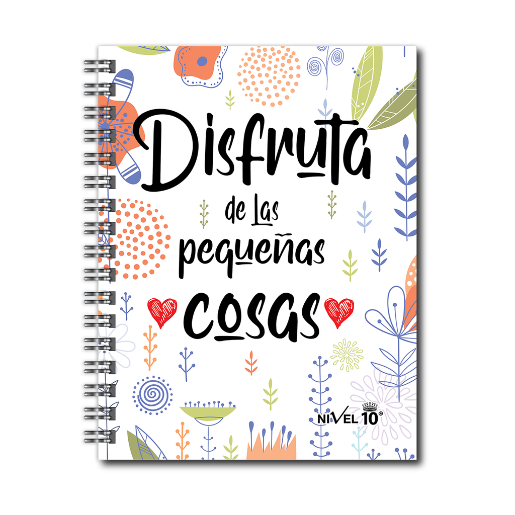 AGENDA NIVEL 10 16x22 DXP ESPIRALADA CON INDICE TROQUELADO, ELASTICO Y CINTA SEÑALADORA LINEA FRASES