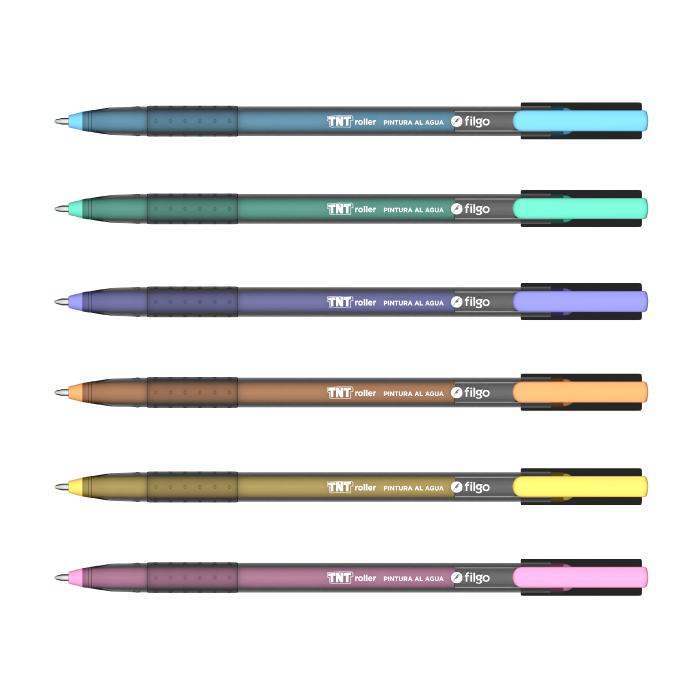 MARCADOR FILGO TNT ROLLER PINTURA AL AGUA X 6 COLORES PASTEL