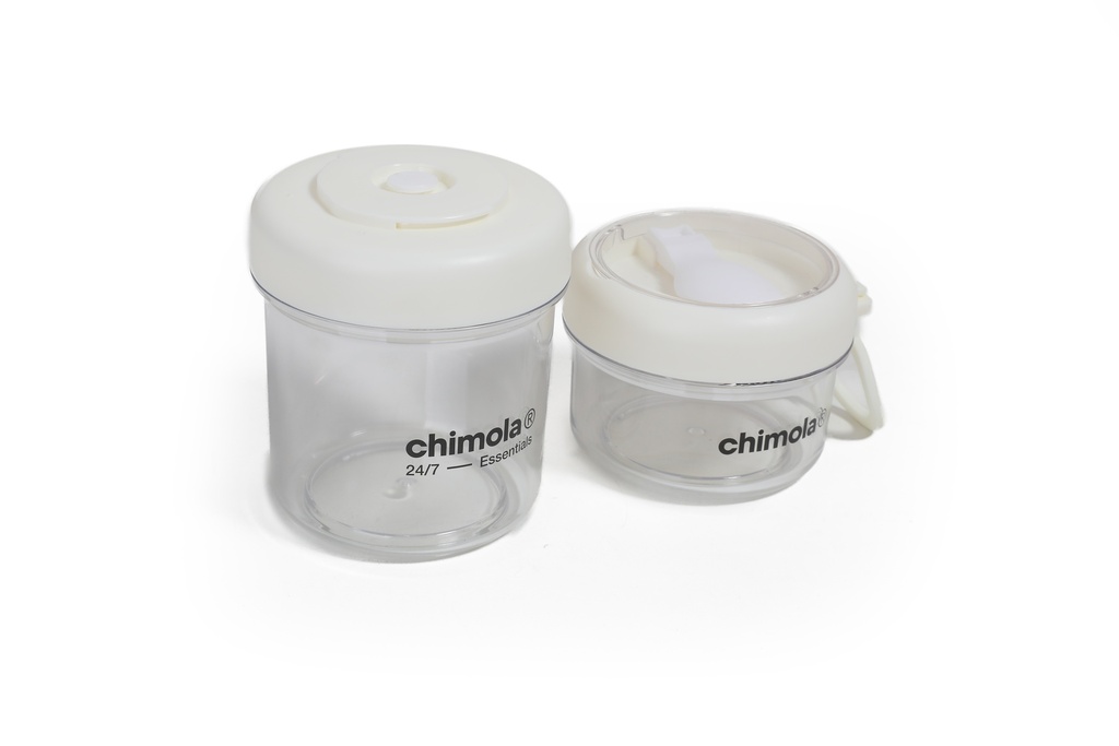 CONTENEDOR DOBLE CHIMOLA OLIVIA 330ML+530ML BLANCO