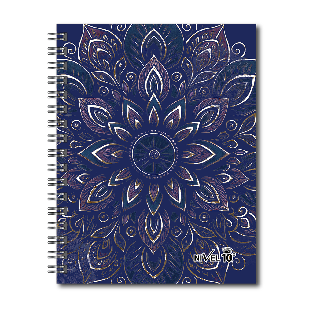 AGENDA NIVEL 10 12x18 DXP ESPIRALADA CON ELASTICO Y CINTA SEÑALADORA MANDALAS