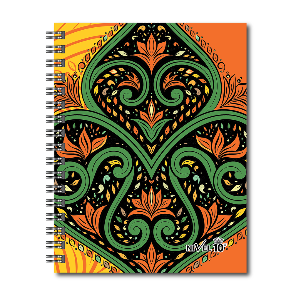 AGENDA NIVEL 10 12x18 DXP ESPIRALADA CON ELASTICO Y CINTA SEÑALADORA MANDALAS